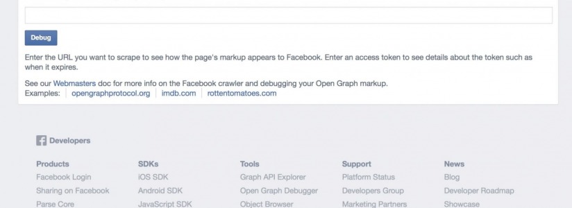 Facebook URL Debugger Screenshot