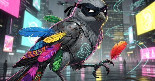 KI, ein Vogel, der sich mit geklauten Federn schmückt